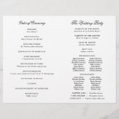 Elegant Wedding Program Large Wedding Party (Achterkant)