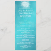 Elegant Wedding Program Modern Hearts Blue Programmakaart (Voorkant)