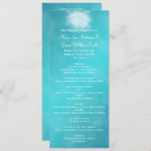 Elegant Wedding Program Modern Hearts Blue Programmakaart (Voorkant / Achterkant)