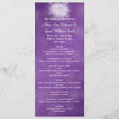 Elegant Wedding Program Modern Hearts Paars Programmakaart (Voorkant)