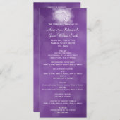 Elegant Wedding Program Modern Hearts Paars Programmakaart (Voorkant / Achterkant)