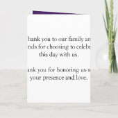 Elegant Wedding Program — Paars muziek Programma (Achterkant)