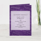 Elegant Wedding Program — Paars muziek Programma (Voorkant)