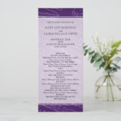 Elegant Wedding Program — Paars muziek Programmakaart (Staand voorkant)