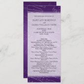 Elegant Wedding Program — Paars muziek Programmakaart (Voorkant / Achterkant)