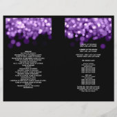 Elegant Wedding Program Paarse lichten (Achterkant)