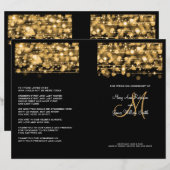 Elegant Wedding Program Party Sparkles Gold (Voorkant / Achterkant)