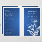 Elegant Wedding Program Poppy Blue (Voorkant / Achterkant)