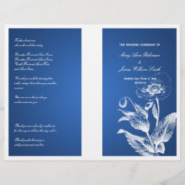 Elegant Wedding Program Poppy Blue