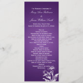 Elegant Wedding Program Poppy Paars Programmakaart (Voorkant)
