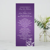 Elegant Wedding Program Poppy Paars Programmakaart (Staand voorkant)