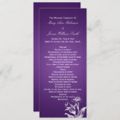 Elegant Wedding Program Poppy Paars Programmakaart (Voorkant / Achterkant)