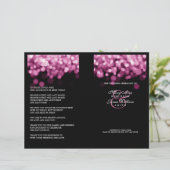 Elegant Wedding Program Roze Lichten (Staand voorkant)