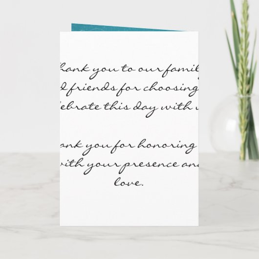 Elegant Wedding Program Shimmering Stars Blue Programma (Achterkant)