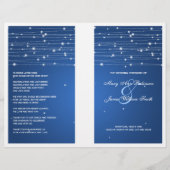 Elegant Wedding Program Sparging Lines Sapphire (Voorkant)