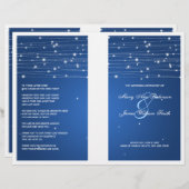 Elegant Wedding Program Sparging Lines Sapphire (Voorkant / Achterkant)