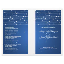 Elegant Wedding Program Sparging Lines Sapphire