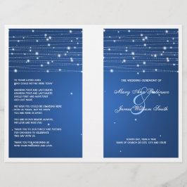 Elegant Wedding Program Sparging Lines Sapphire