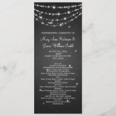 Elegant Wedding Program Sparking Chain Black Programmakaart (Voorkant)