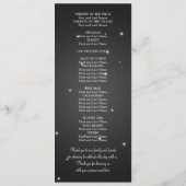 Elegant Wedding Program Sparking Chain Black Programmakaart (Achterkant)