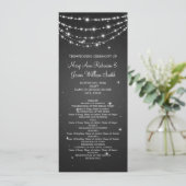 Elegant Wedding Program Sparking Chain Black Programmakaart (Staand voorkant)