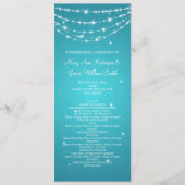Elegant Wedding Program Sparking Chain Blue Programmakaart (Voorkant)