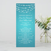 Elegant Wedding Program Sparking Chain Blue Programmakaart (Staand voorkant)