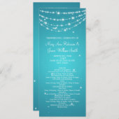 Elegant Wedding Program Sparking Chain Blue Programmakaart (Voorkant / Achterkant)