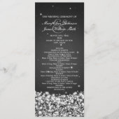 Elegant Wedding Program Star Sparkle Black Programmakaart (Voorkant)