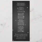 Elegant Wedding Program Star Sparkle Black Programmakaart (Achterkant)