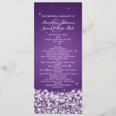 Elegant Wedding Program Star Sparkle Paars Programmakaart (Voorkant)