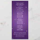 Elegant Wedding Program Star Sparkle Paars Programmakaart (Achterkant)