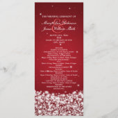 Elegant Wedding Program Star Sparkle Red Programmakaart (Voorkant)