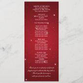 Elegant Wedding Program Star Sparkle Red Programmakaart (Achterkant)
