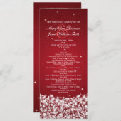 Elegant Wedding Program Star Sparkle Red Programmakaart (Voorkant / Achterkant)
