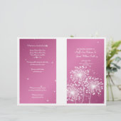 Elegant Wedding Program Summer Sparkle Roos Pink (Staand voorkant)