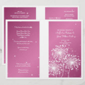 Elegant Wedding Program Summer Sparkle Roos Pink (Voorkant / Achterkant)