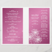 Elegant Wedding Program Summer Sparkle Roos Pink (Achterkant)