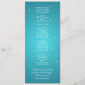 Elegant Wedding Program Summer Sparkle Turquoise Programmakaart (Achterkant)