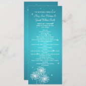 Elegant Wedding Program Summer Sparkle Turquoise Programmakaart (Voorkant / Achterkant)