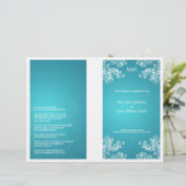Elegant Wedding Program Swirls 2 Turquoise (Staand voorkant)