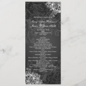 Elegant Wedding Program  Swirls Black Programmakaart (Voorkant)