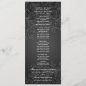 Elegant Wedding Program  Swirls Black Programmakaart (Achterkant)