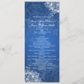 Elegant Wedding Program Swirls Blue Programmakaart (Voorkant)