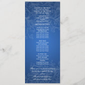 Elegant Wedding Program Swirls Blue Programmakaart (Achterkant)