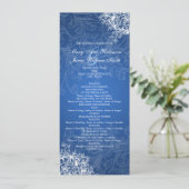Elegant Wedding Program Swirls Blue Programmakaart (Staand voorkant)