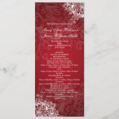 Elegant Wedding Program Swirls Red Programmakaart (Voorkant)