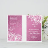Elegant Wedding Program  Swirls roze (Staand voorkant)