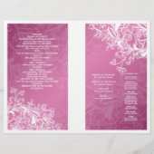 Elegant Wedding Program  Swirls roze (Achterkant)