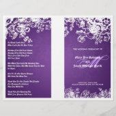Elegant Wedding Program Victoriaans Vlaams Paars V (Voorkant)